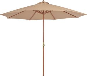Maison Exclusive - Slnečník s dreveným stožiarom 300 cm Taupe
