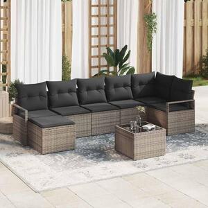 Maison Exclusive – Sedacia súprava, 8 kusov, sivá [syntetický materiál]: Polyratan