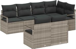 Maison Exclusive – Sedacia súprava, 7 kusov, tmavosivá [syntetický materiál]: Polyratan