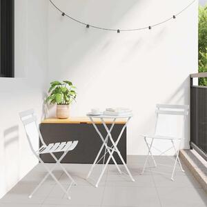 Maison Exclusive – Súprava záhradného nábytku Klapp, 3 kusy, biela, oceľ