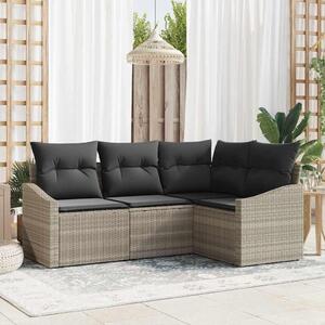 Maison Exclusive – Sedacia súprava, 4 kusy, tmavosivá [syntetický materiál]: Polyratan