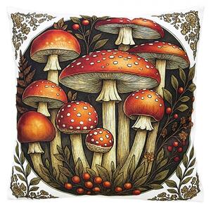 Dekoračný vankúš s motívom muchotrávok - 45*45*4 cm - Clayre & Eef