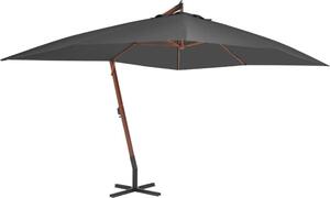 Maison Exclusive - Závesný slnečník s dreveným stožiarom 400x300 cm antracit