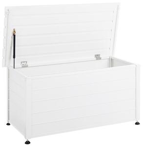 Záhradný úložný box s vekom biely hliníkový 123 x 60 cm 330 L vonkajší úložný nábytok