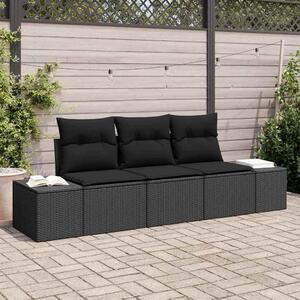 Maison Exclusive – Sedacia súprava, 3 kusy, čierna [syntetický materiál]: Polyratan