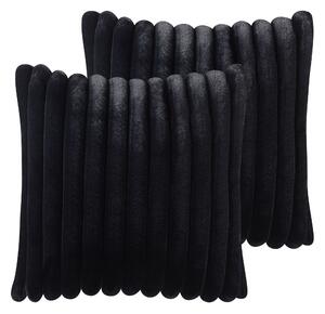 Sada 2 dekoratívnych vankúšov čierna polyester 45 x 45 cm bez vzoru jednofarebná moderný štýl doplnky