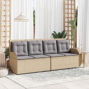 Maison Exclusive - Záhradná lavička Béžová Poly-rattan