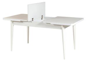 Rozkladací jedálenský stôl s 2 stoličkami a 2 lavicami Vlasta (biela + tmavomodrá). Vlastná spoľahlivá doprava až k Vám domov. 1073084