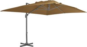 Maison Exclusive - Slnečník s hliníkovým stožiarom 400 x 300 cm Taupe