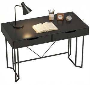 Počítačový stôl HOMCOM s 2 zásuvkami, 120 x 60 x 77 cm, čierny