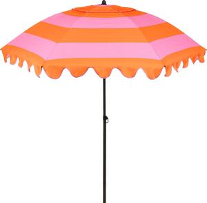 Mica Decorations Naklápací slnečník s pruhovaným vzorom – tyčový slnečník 238 x Ø197 cm – ochrana pred slnkom na záhrade alebo balkóne – polyester, oceľ – svetlozelená, tmavozelená