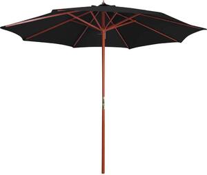 Maison Exclusive - Slnečník s dreveným stožiarom 300x258 cm Čierny
