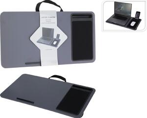 H&S Decoration | Stolík na notebook s policou - 57 x 30 cm - Ergonomický - mobilný a praktický