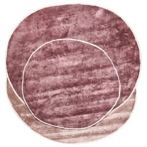 Koberec ružový viskóza a vlna geometrický vzor 200 x 200 cm moderný glamour štýl