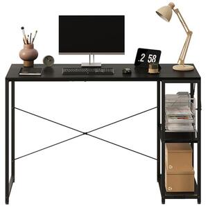POČÍTAČOVÝ STÔL LOFT BLACK MODERN S POLIČKAMI INDUSTRIAL 120 cm