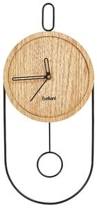 Nástenné hodiny svetlé drevo MDF kov 20 x 45 cm dizajn bez čísel s kyvadlom moderný štýl obývacia izba doplnky