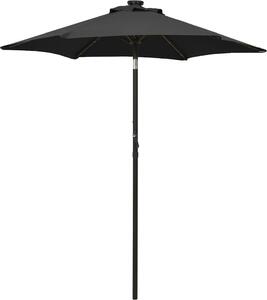 Maison Exclusive – slnečník s LED osvetlením, čierny, 200 × 211 cm, hliník