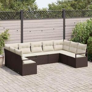 Maison Exclusive – Sedacia súprava, 9 kusov, hnedá [syntetický materiál]: polyratan