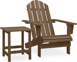 Maison Exclusive – Záhradná stolička Adirondack so stolíkom z masívneho smrekového dreva, hnedá