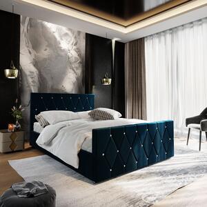 Jednolôžková čalúnená posteľ MAKITA - 90x200, tmavo modrá