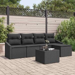 Maison Exclusive – Sedacia súprava, 6 kusov, čierna [syntetický materiál]: Polyratan