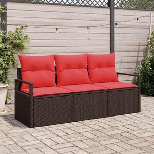 Maison Exclusive – Sedacia súprava, 3 kusy, hnedá [syntetický materiál]: polyratan