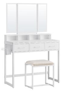 Dekorstudio Biely toaletný stolík s taburetkou - RVT004W14