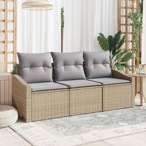 Maison Exclusive – Sedacia súprava, 3 kusy, béžová [syntetický materiál]: Polyratan