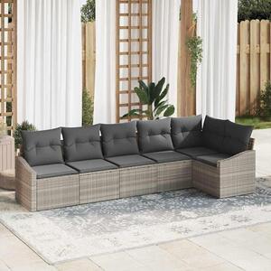 Maison Exclusive – Sedacia súprava, 6 kusov, tmavosivá [syntetický materiál]: Polyratan
