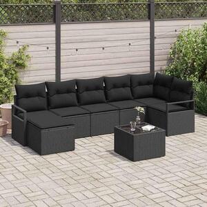 Maison Exclusive – Sedacia súprava, 8 kusov, čierna [syntetický materiál]: Polyratan