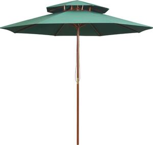Maison Exclusive - Slnečník s odvetraním 270x270 cm Drevený stožiar Zelený