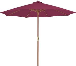 Maison Exclusive - Slnečník s dreveným stožiarom 300 cm bordová červená