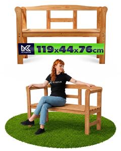 KADAX záhradná lavička s operadlom drevo Park 119 cm terasa záhrada Tik