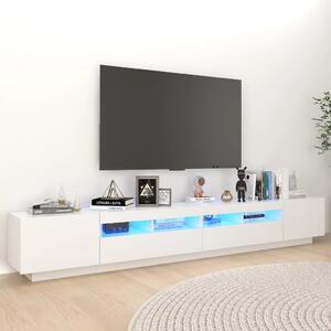 TV skrinka s LED svetlami biela 260x35x40 cm