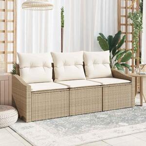 Maison Exclusive – Sedacia súprava, 3 kusy, béžová [syntetický materiál]: Polyratan