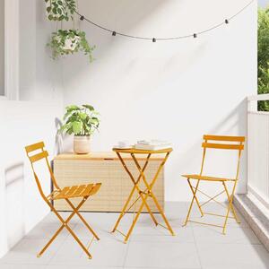 Maison Exclusive – Súprava záhradného nábytku Klapp, 3 kusy, farba: horčica, materiál: oceľ