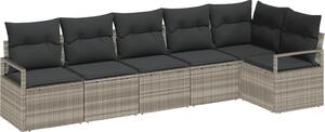 Maison Exclusive – Sedacia súprava, 6 kusov, tmavosivá [syntetický materiál]: Polyratan