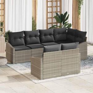 Maison Exclusive – Sedacia súprava, 7 kusov, tmavosivá [syntetický materiál]: Polyratan