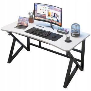 Biely Moderný herný počítačový stôl Loft Large 120 cm