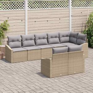 Maison Exclusive – Sedacia súprava, 8 kusov, béžová [syntetický materiál]: Polyratan