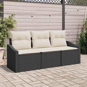 Maison Exclusive – Sedacia súprava, 3 kusy, čierna [syntetický materiál]: Polyratan