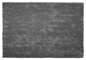 Koberec tmavosivý 140 x 200 cm moderný všívaný strojom obdĺžnikový huňatý s vysokým vlasom