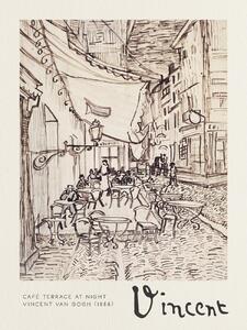 Obrazová reprodukcia Café Terrace at Night Sketch - Vincent van Gogh, (30 x 40 cm)