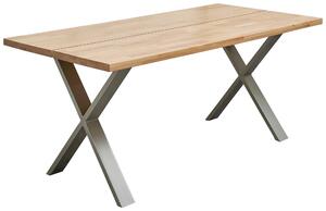 JEDÁLENSKÝ STÔL, jadrový buk, farba buka, niklová, 180/90/74 cm Carryhome - Stoly