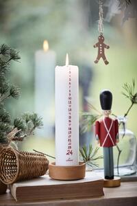 IB Laursen Biela adventná sviečka s červenými číslicami 1 - 24