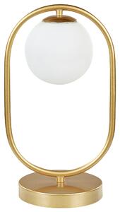 Stolná lampa zlatá sklenené tienidlo železný tyčový rám jedno svetlo moderný dizajn doplnky obývacia izba