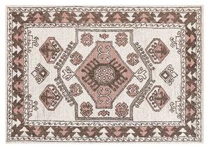 Koberec viacfarebný vlnený 140 x 200 cm s orientálnym geometrickým vzorom ručne všívaný boho obývacia izba spálňa
