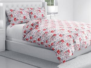 Biante Bavlnené posteľné obliečky Sandra SA-037 Mačky z komiksu Predĺžené 140x220 a 70x90 cm