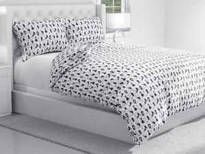 Biante Bavlnené posteľné obliečky Sandra SA-019 Čierne mačky Predĺžené 140x220 a 70x90 cm