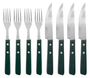 Sada príborov z nehrdzavejúcej ocele Steak Green – set 8 ks